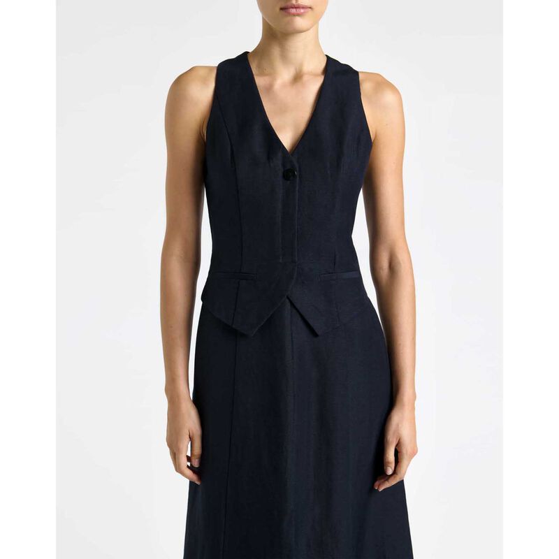 Cue Linen Rayon Waistcoat Midi Dress image number 2